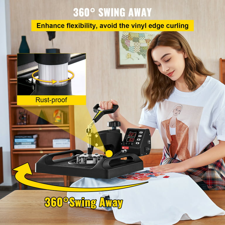 8 IN 1 Heat Press Machine 360-Degree Swing Away Digital Sublimation Shirt  Press