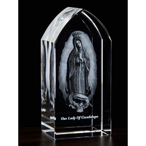 Christian Brands 1pc Our Lady of Guadalupe Etched Glass