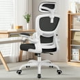 thumbnail image 3 of COOLHUT Ergonomic Office Chair, High Back Mesh Desk Chair with Lumbar Support and Adjustable Headrest, Home Office Chair, Computer Gaming Chair, 300lbs, White, 3 of 11