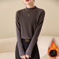 thumbnail image 2 of JUUYY Women's Thermal T Shirts Winter Fleece Lined Tops Slim Fit Mock Neck Long Sleeve Thick Warm Baselayer Shirt Dark Gray M, 2 of 3