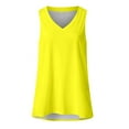 thumbnail image 3 of Moxiu Womens Tank Tops Summer V Neck T Shirts Dressy Casual Sleeveless Top Side Split Tanks Tops for Leggings Shirt Loose Trendy Tunics Yellow,XXXL, 3 of 3