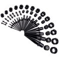 thumbnail image 1 of Kit de estiramiento de orejas, 50 piezas, juego de expansores de calibres de oreja, rejuvenecedores acrílicos y tapones y túneles de silicona, juego de joyería para Piercing Afortunado Sencillez, 1 of 4