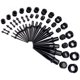 thumbnail image 1 of Kit de estiramiento de orejas, 50 piezas, juego de expansores de calibres de oreja, rejuvenecedores acrílicos y tapones y túneles de silicona, juego de joyería para Piercing Afortunado Sencillez, 1 of 4