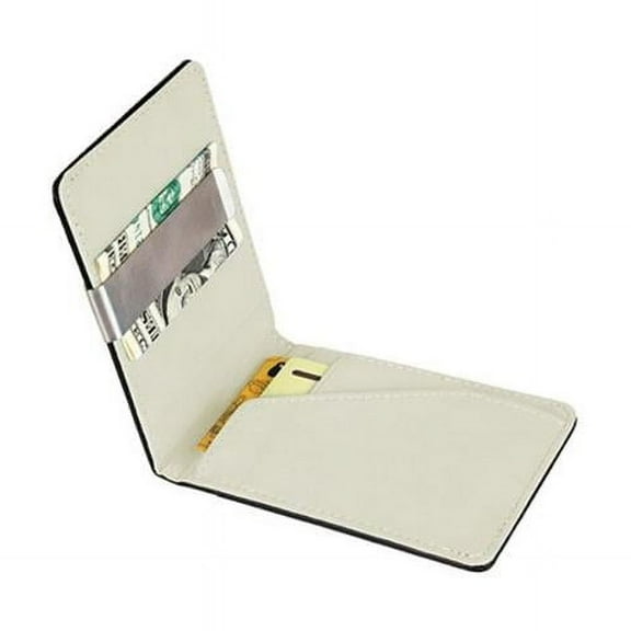 PU Leather Wallet RFID Blocking Slim Bifold Credit Card Holder with Money Clip, White - Unisex