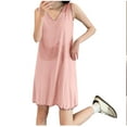 thumbnail image 2 of House Dresses for Women New Soft Cotton Nightgowns for Women Sleeveless Tank Sleepshirts V Neck Sleepwear Night Gown Comfy Casual Pajama Pinky XL, 2 of 4
