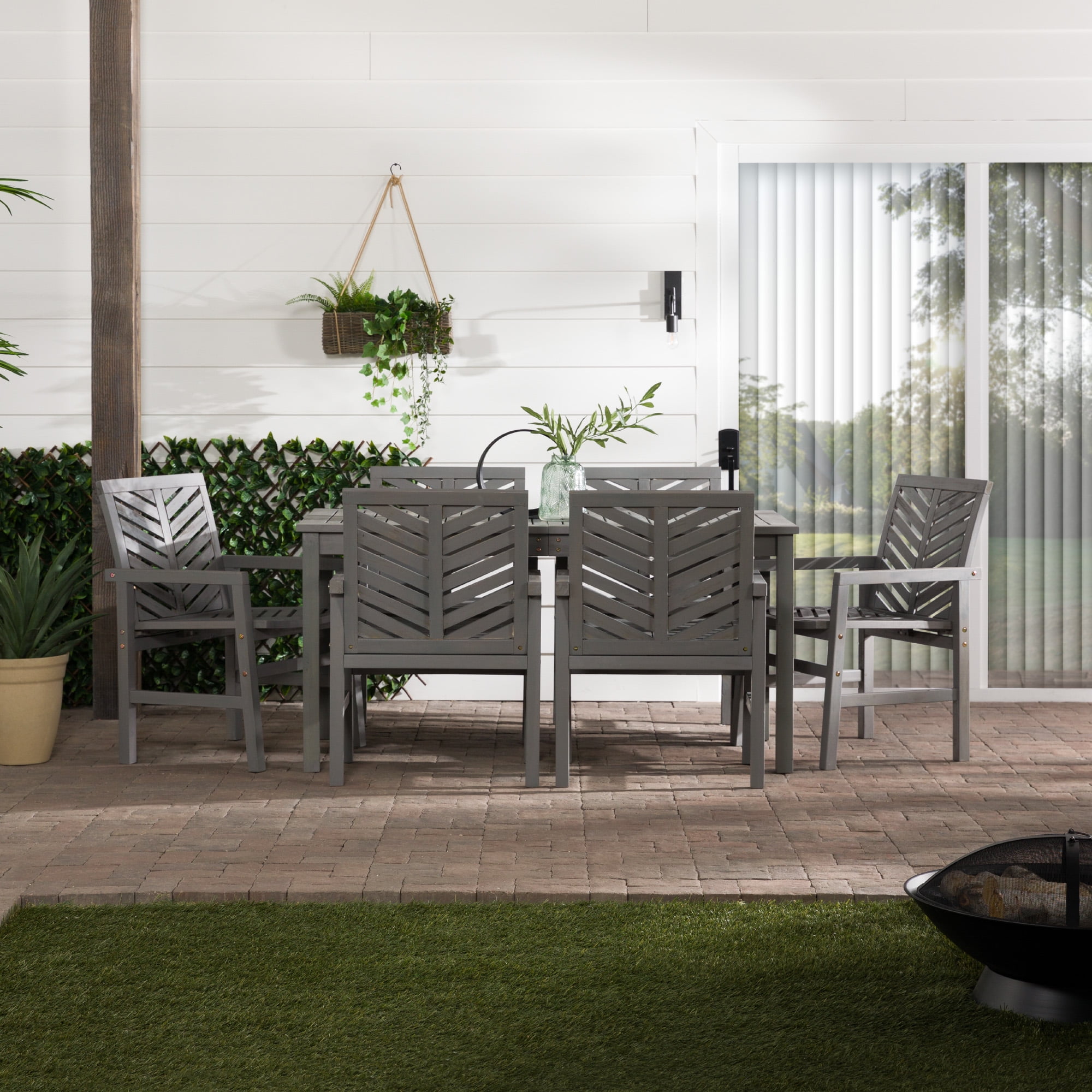 Manor Park Outdoor Patio Dining Set, 7 Piece, Multiple Colors and