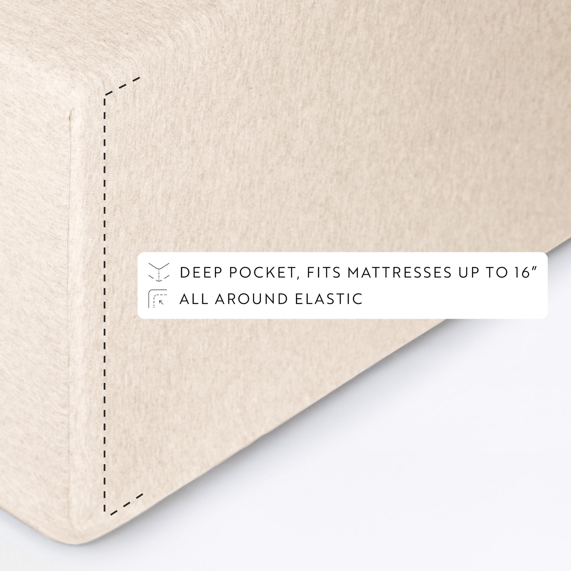 Noble Linens 4 Piece Jersey Knit 100% Cotton Sheet Set, Oatmeal, Twin
