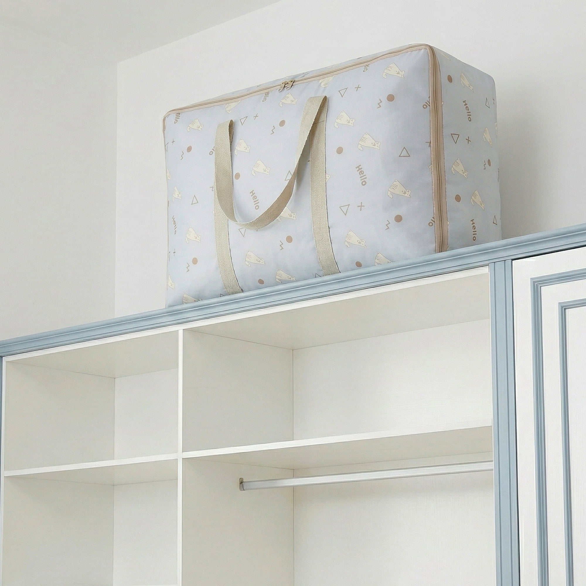 Unique Bargains Clothes Storage Bags for Organizing Clothing Light Blue 23.2"x15.7"x9.4"