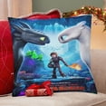 thumbnail image 4 of Cómo Entrenar a Tu Dragón Fundas de almohada de terciopelo con tema, regalos de funda de almohada, decoración para el hogar, cojín de lanzar, regalo de cumpleaños para fans y parejas. 45cm x 45cm., 4 of 6