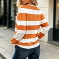 thumbnail image 6 of Warop Women's Striped Shirt Long Sleeve Crewneck Pullover Top Slim Fit Casual Basic Tees Fall Outfits, 6 of 7