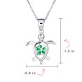 thumbnail image 3 of Bling Jewelry Womens Nautical Plumeria Flower Blue Opal Sea Turtle Pendant Necklace Sterling Silver, 3 of 3