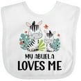thumbnail image 3 of Inktastic Zebra My Abuela Loves Me Boys or Girls Baby Bib, 3 of 4