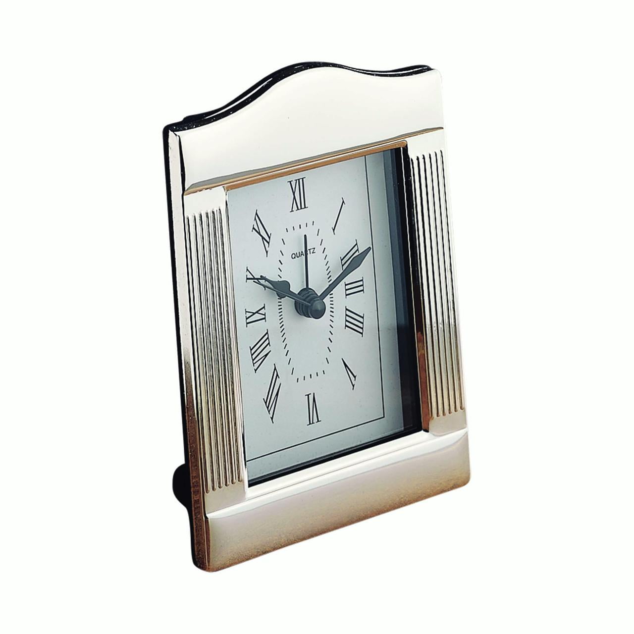 2" x 3" Silver Parthenon Framed Roman Numeral Alarm Clock