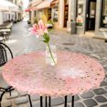 thumbnail image 6 of Pink Snowflake Christmas Round Tablecloth for 36-44 Inch Tables, Fitted Table Cover with Elastic Edge, Xmas Snowflake Waterproof Outdoor Table Cloth Protector for Patio Garden Dinner Picnic, 6 of 9