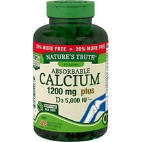 Absorbable Calcium 1200 mg with Vitamin D3 5000 IU | 120 Softgels | Calcium Carbonate Supplement | Non-GMO Gluten Free | Nature's Truth