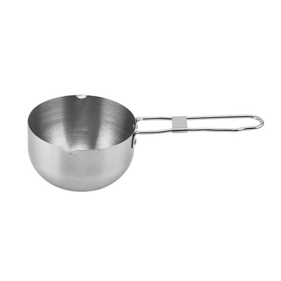 Portable Pot with Double Sided Pouring Lips for Camping Stainless Steel Pot for Instant Noodle/Soup/Milk Camping Pan