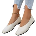 thumbnail image 2 of IEMIEMIEM Women's Ballet Flats Comfortable Shoes Pointed Toe Slip On Work Loafers Business Casual Dress Shoes Nude Flat Beige 6.5 Wide, 2 of 5