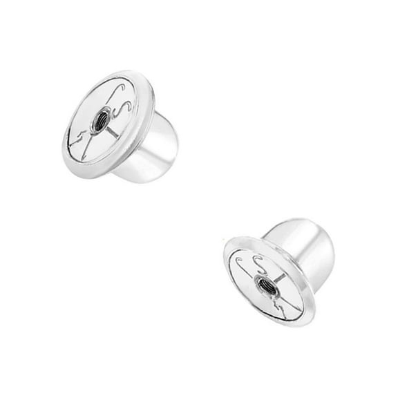 Replacement Pair (2) 14k White Gold Earring Screw Backs Fits In Season Jewelry