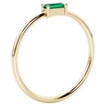 thumbnail image 5 of PEORA 14K Yellow Gold Plated Sterling Silver 1 Carat Baguette Cut Created Emerald East West Ring, 1.2mm Stackable Minimalist Thin Band, Sizes 5, 5 of 5