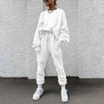 thumbnail image 2 of LYXSSBYX Sweatsuits 2pcs Sets Womens Women Color Leisure Time Loose Sweater Athletic Wear Long Sleeves Suit, 2 of 5