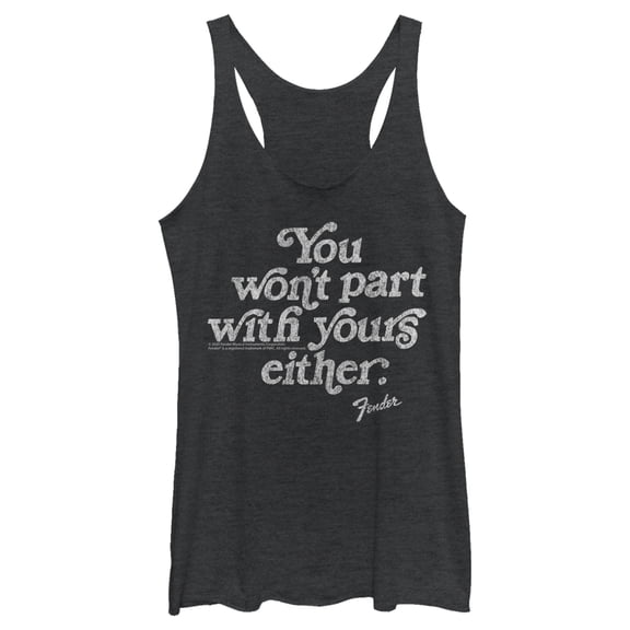 Women's Fender You Won't Part With Yours Racerback Tank Top Black Heather X Large