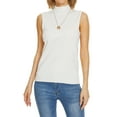 thumbnail image 3 of Cizayoi Women' Sleeveless Mock Neck Tops Sweater Knit Turtleneck Vest, 3 of 6