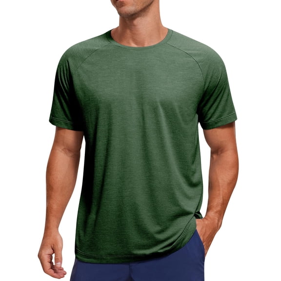Mens Short Sleeve Crew T-Shirts Solid Color T-Shirt Basic Summer Business Pullover Shirt Athletic Tees Tops