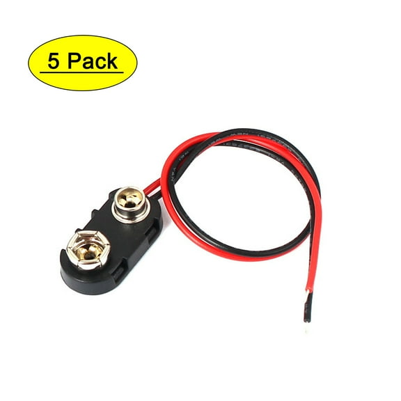 5Pcs 9V Battery Clip I-type Connectors Cell Holder Buckle Cable 15cm 6F22