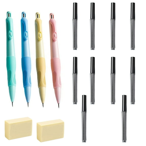SEIWEI Cute Mechanical Pencil Set Grip Correction Automatic Pencils Reusable Pencil Practice Handwriting Pens