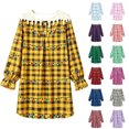 thumbnail image 3 of Elegyee Girls Christmas Nightgown Long Sleeve Plaid Sleep Dress Loungewear(3-14 Years), 3 of 5