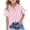 #A02-Pink, variant on Abcomgle Button Down Shirts for Girls Roll Up Short Sleeve Collared Girls Dress Shirts Summer Cute Striped Linen Spring Shirts for Girls,Brown,5-6Years