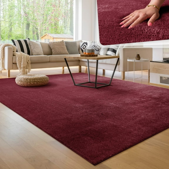 Paco Home Soft Washable Area Rug In Red - 6'7" x 9'2" (6'x9')