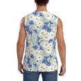 thumbnail image 4 of Lsque Daisies Flowers Print Men's Cotton Blend Sleeveless Muscle Shirts (S-3XL)- Moisture Wicking, Odor Protection, UPF 30+,Medium, 4 of 8
