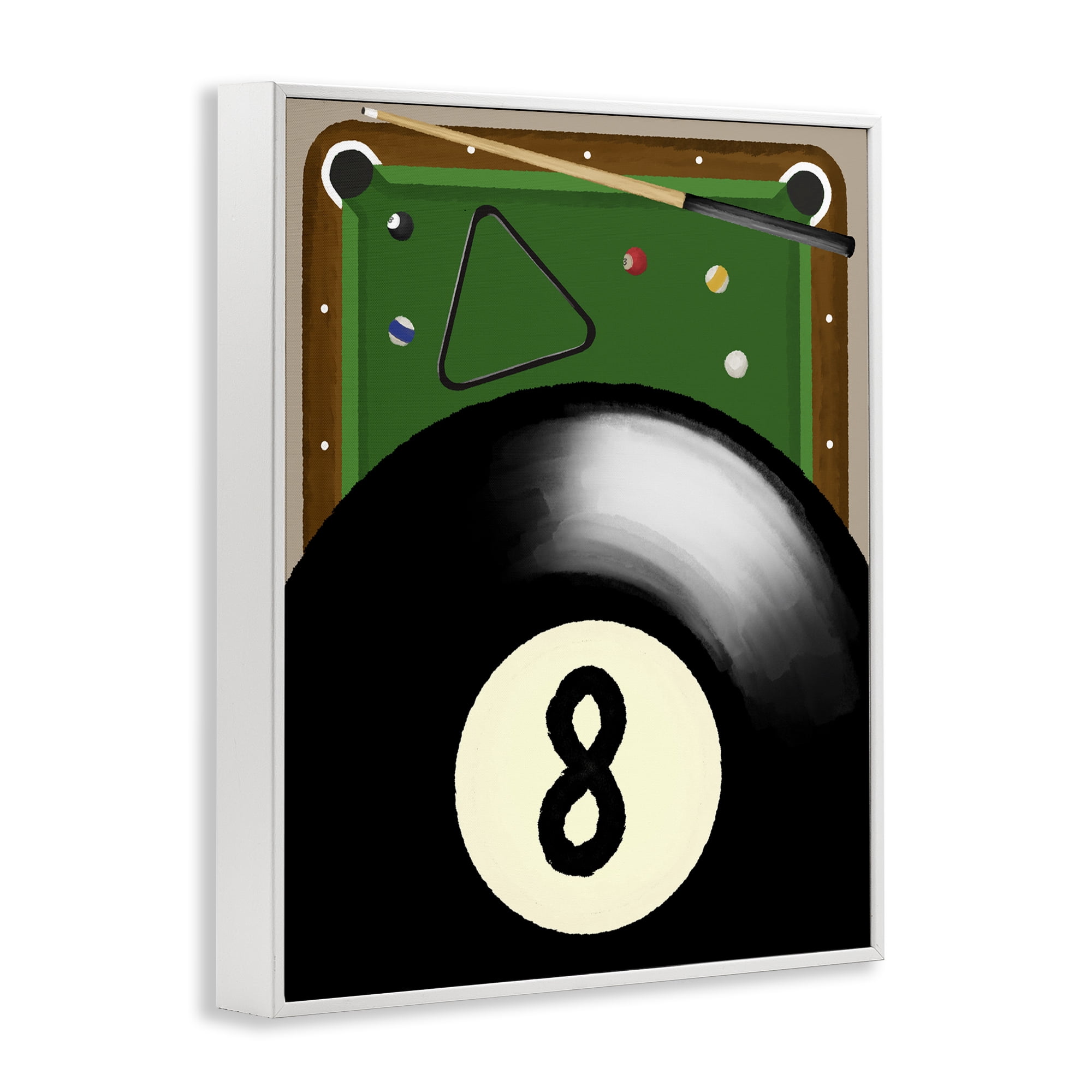 Stupell Industries Billiard Table & Balls White Framed Giclee Art, design by Jennifer Stith