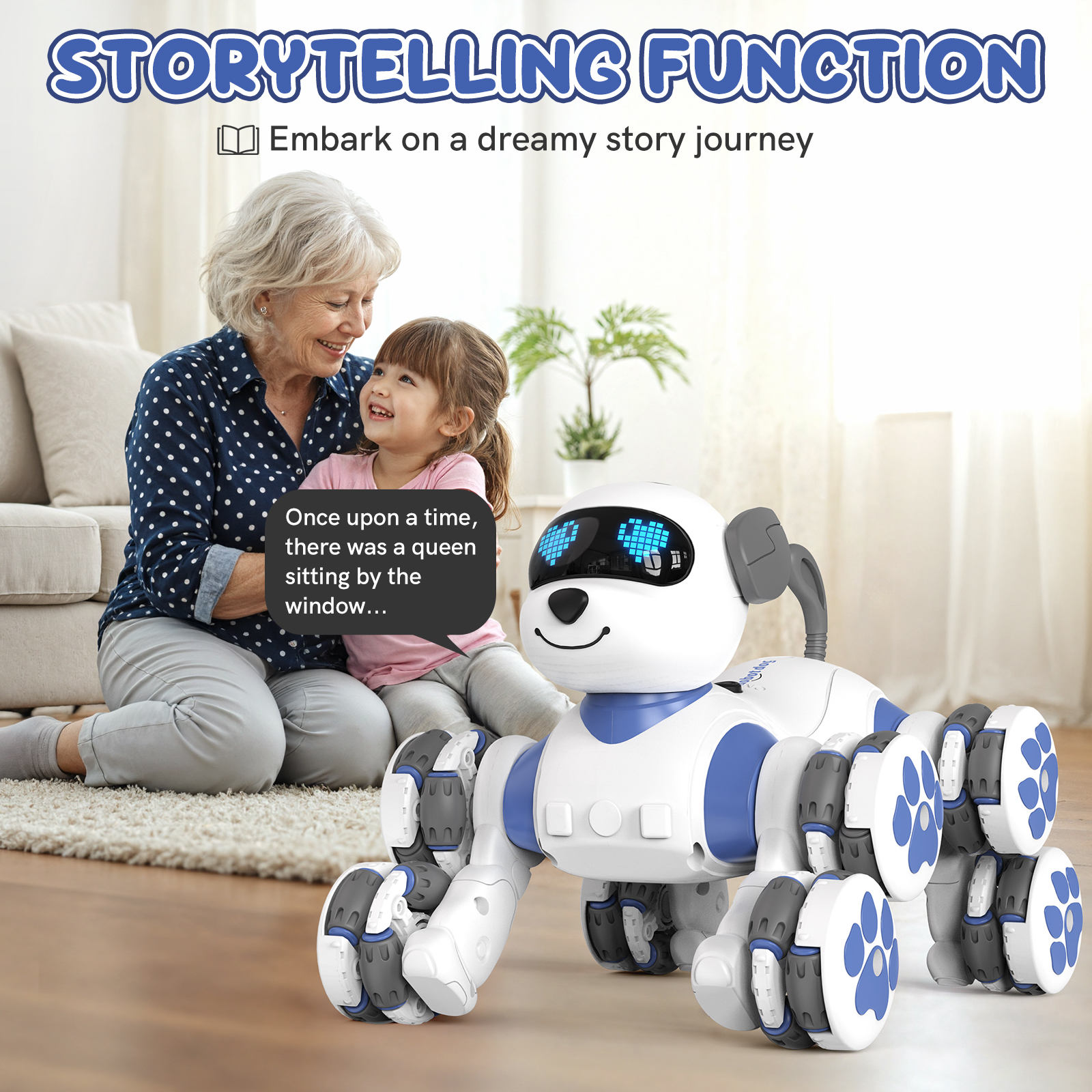 Robot Dog Interactive Toys : Remote Control Electronic Kitty Pets - Robotic Can Dancing Touch Program or Kids Age 3-10 Christmas/Birthday Surprise Gifts (BLUE)