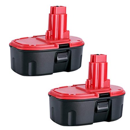 Biswaye 2Pack DC9096 18V Replacement Battery for Dewalt 18-Volt Cordless Power Tools Battery