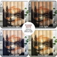 thumbnail image 5 of Rustic Lake Shower Curtain Country Sunset Landscape Scenery Shower Curtains Vintage Woodland Hunting Themed Bathroom Decor Polyester Fabric-72" x 72", 5 of 6