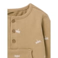 thumbnail image 4 of Modern Moments by Gerber Baby Boy Henley Dumpling Romper with Kanga Pocket, Sizes 0/3 Months - 24 Months, 4 of 10