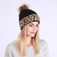 thumbnail image 5 of Monfince Women's Beanie Hat with Faux Plush Ball Warm Soft Comfort Knit Chunky Leopard Knitted Hats 1 Pcs, 5 of 6