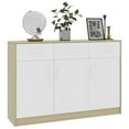thumbnail image 5 of Canddidliike Modern Sideboard Buffet Server, Kitchen Cabinet Storage Unit with 3 Doors and 3 Drawers - Wood Color and White, 5 of 7