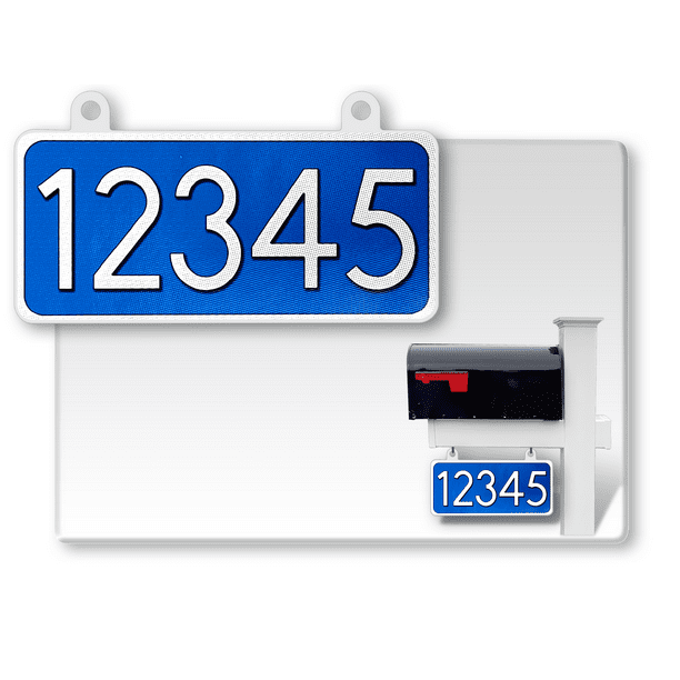 CurbNSign Outdoor Rectangle Hanging Mailbox House Address Numbers