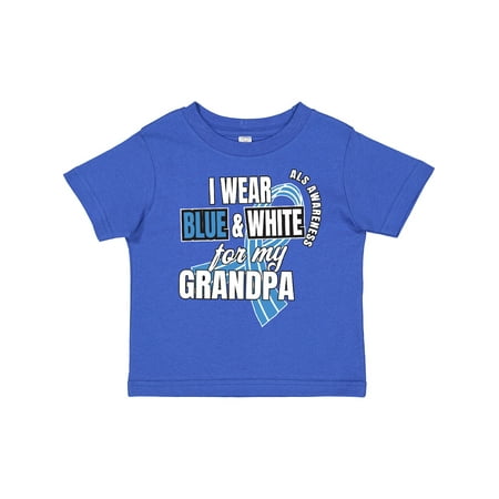 

Inktastic I Wear Blue and White for My Grandpa ALS Awareness Gift Toddler Boy or Toddler Girl T-Shirt
