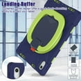 thumbnail image 3 of Elehold Hybrid Heavy Duty Rugged  Case Compatible with iPad 10th Gen 10.9" (2022) with 360 Rotating Hand Shoulder/Kickstand/Strap Shockproof Double Protection Case Cover, Navy+Green, 3 of 10