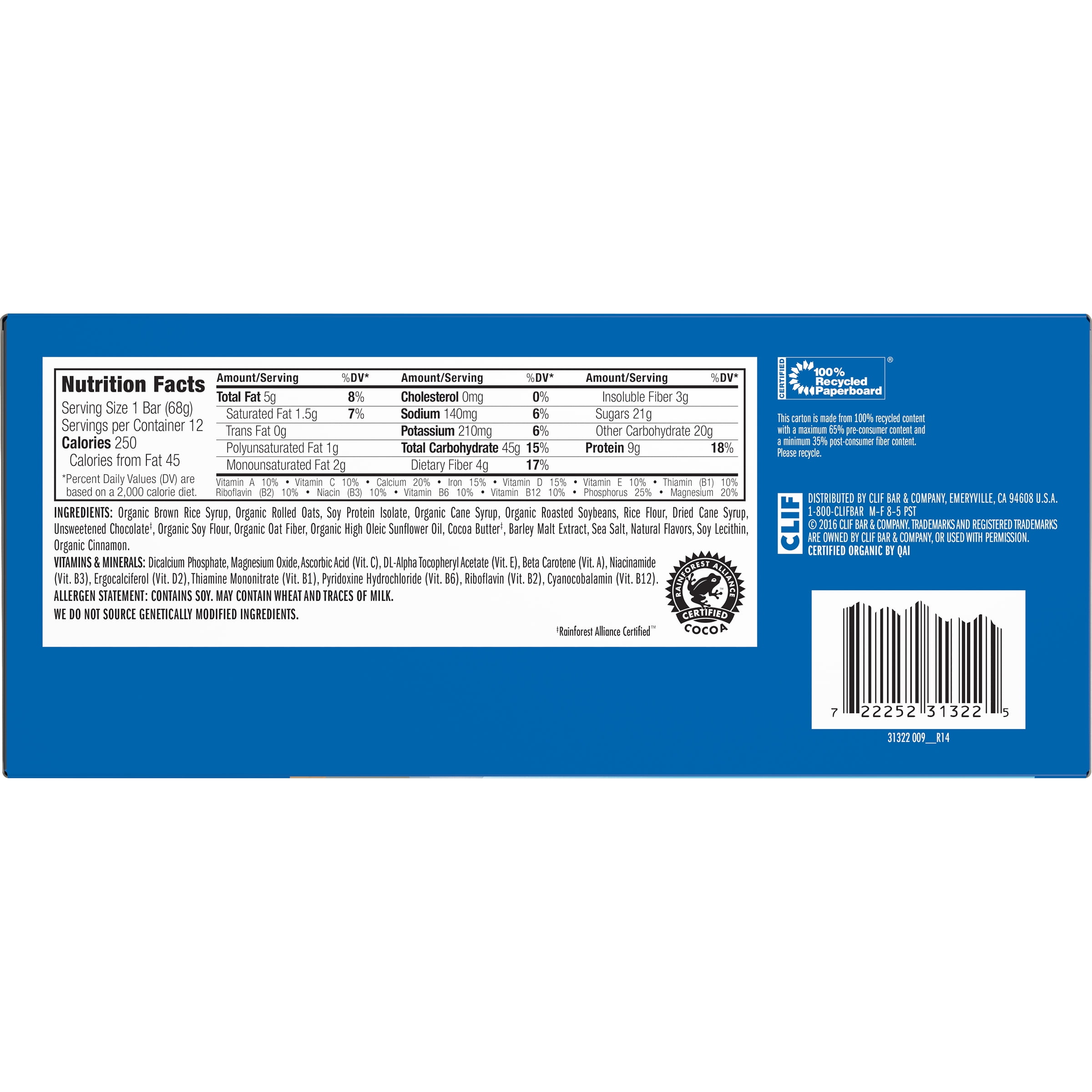 Clif BarR Chocolate Chip Energy Bars 12 24 Oz Clif BarR Chocolate Chip Energy Bars 12 24 Oz