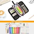 thumbnail image 5 of FORMRS Pencil Case with 3 Compartments School Large Capacity Zipper Pen Pouch Stationery Organizer, Purple Heart Plaid Pattern, 5 of 8