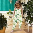 thumbnail image 2 of Angala St. Patrick's Day Girls' Overalls With Festive Prints Cute Toddler Pants For Holiday Celebration Cozy Breathable Toddler Pants 4-5 Years, 2 of 5