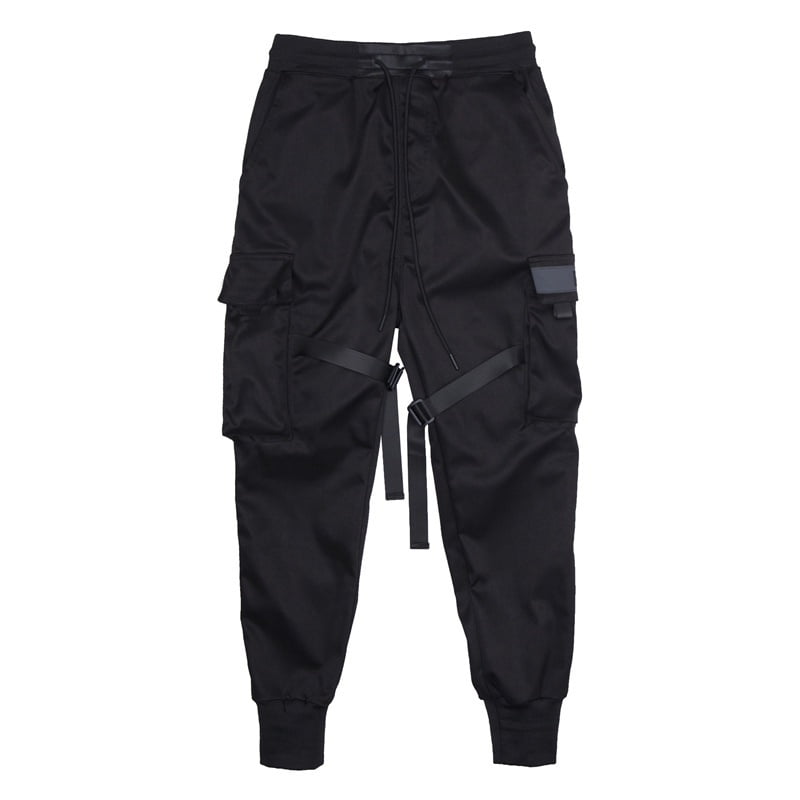 black pocket cargo pants