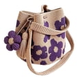 thumbnail image 2 of Handmade Crochet Flower Tote Bag Boho Style Mesh Knit Shoulder Purse with Detachable Flower Tassel Gift for Fashion Lovers, 2 of 7