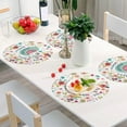 thumbnail image 4 of GZHJMY Round Braided Placemats Colorful Cartoon Bird Round PVC Woven Place Mats Indoor Washable for Kitchen Dining Tables Placemats 15 inch Heat Resistant Round Table Mats, 4 of 5