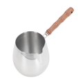 thumbnail image 5 of Mini Milk Warmer Pot 304 Stainless Steel Butter Warmer Pan with Wooden Handle for Home Outdoor 600ML, 5 of 5